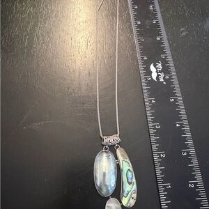 Elegant Sterling Silver and Abalone Pendant Necklace